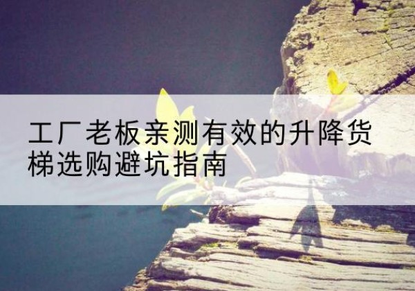 富川升降货梯怎么选-工厂老板亲测有效的升降货梯选购避坑指南
